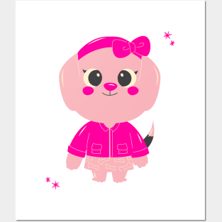 Cute Pink Dog Posters and Art